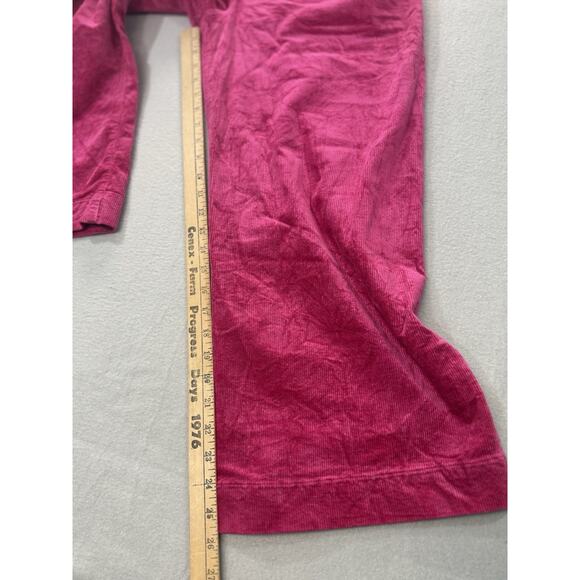 Anthropologie MAEVE The Colette 32 Cropped Wide Leg Corduroy Pants Raspberry - Picture 4 of 13